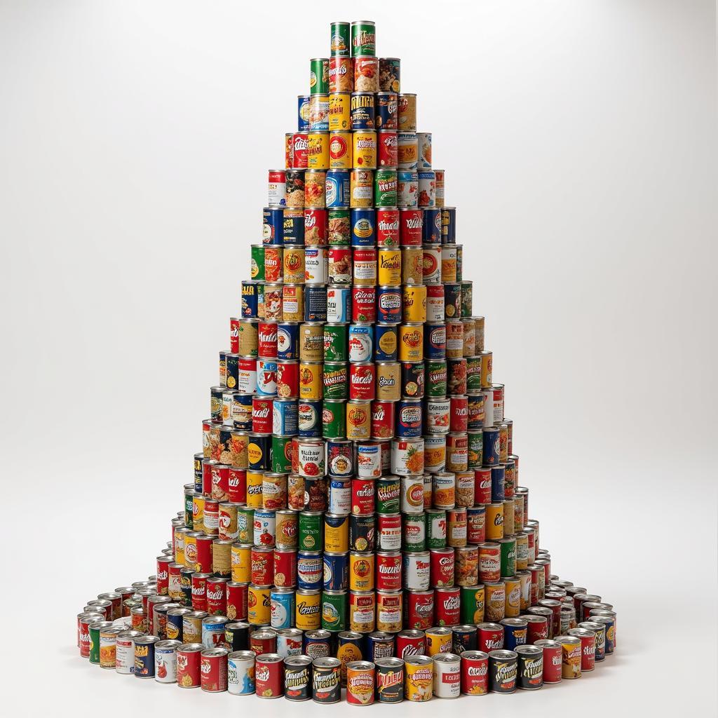 Canned food sculpture competition entry