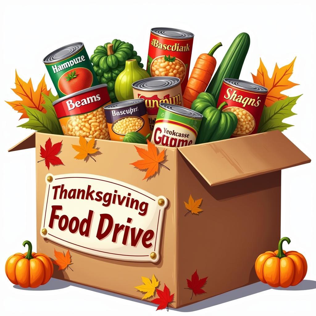 Thanksgiving canned goods donation box