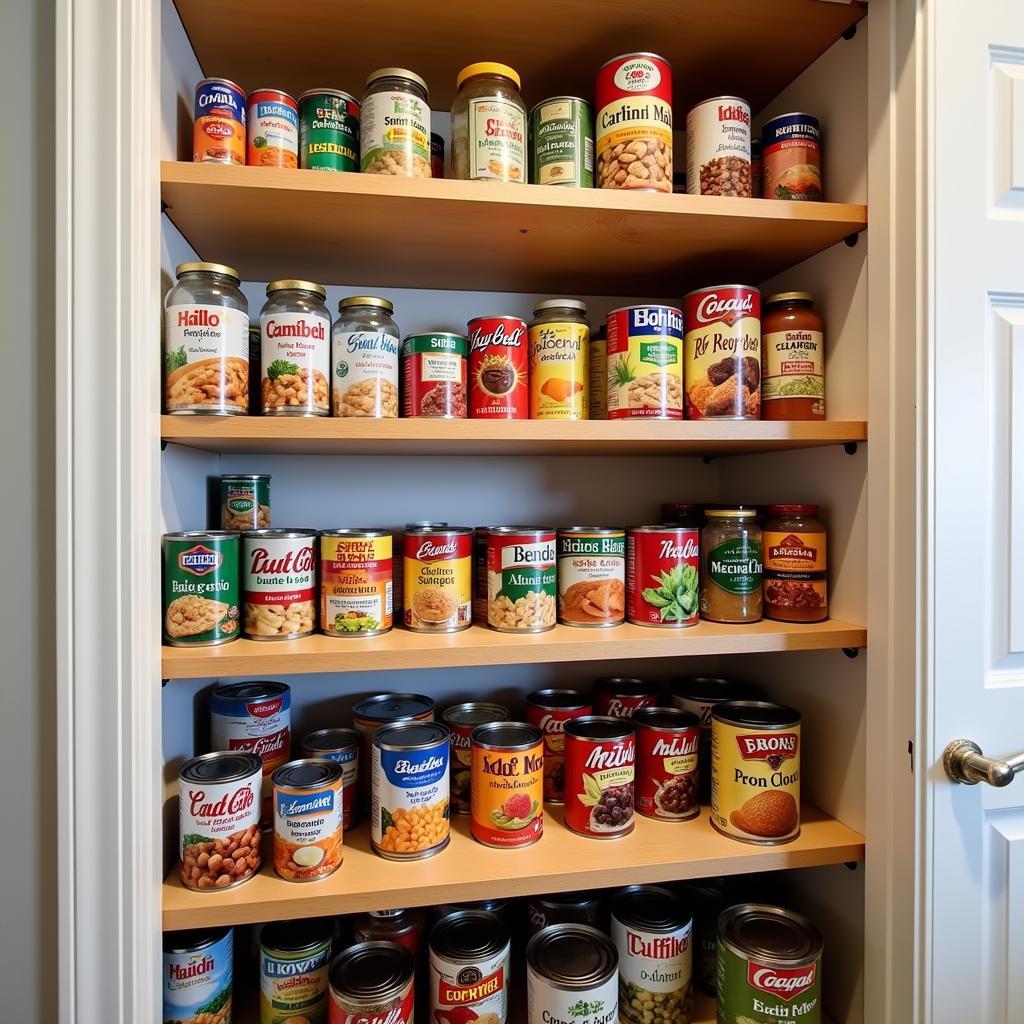 Organized Canned Goods in a Pantry