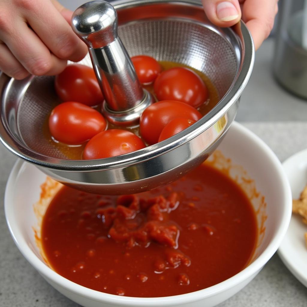 Canning Food Mill In Action