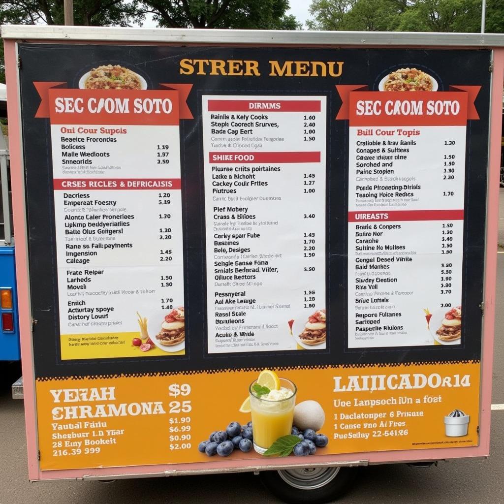 Carlitos Food Truck Menu Board