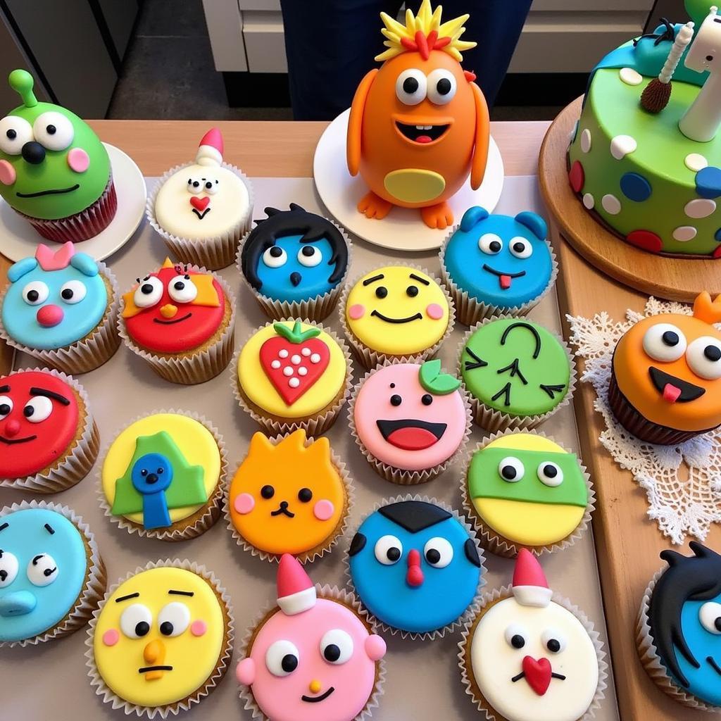  An assortment of Cartoon Network-themed desserts.