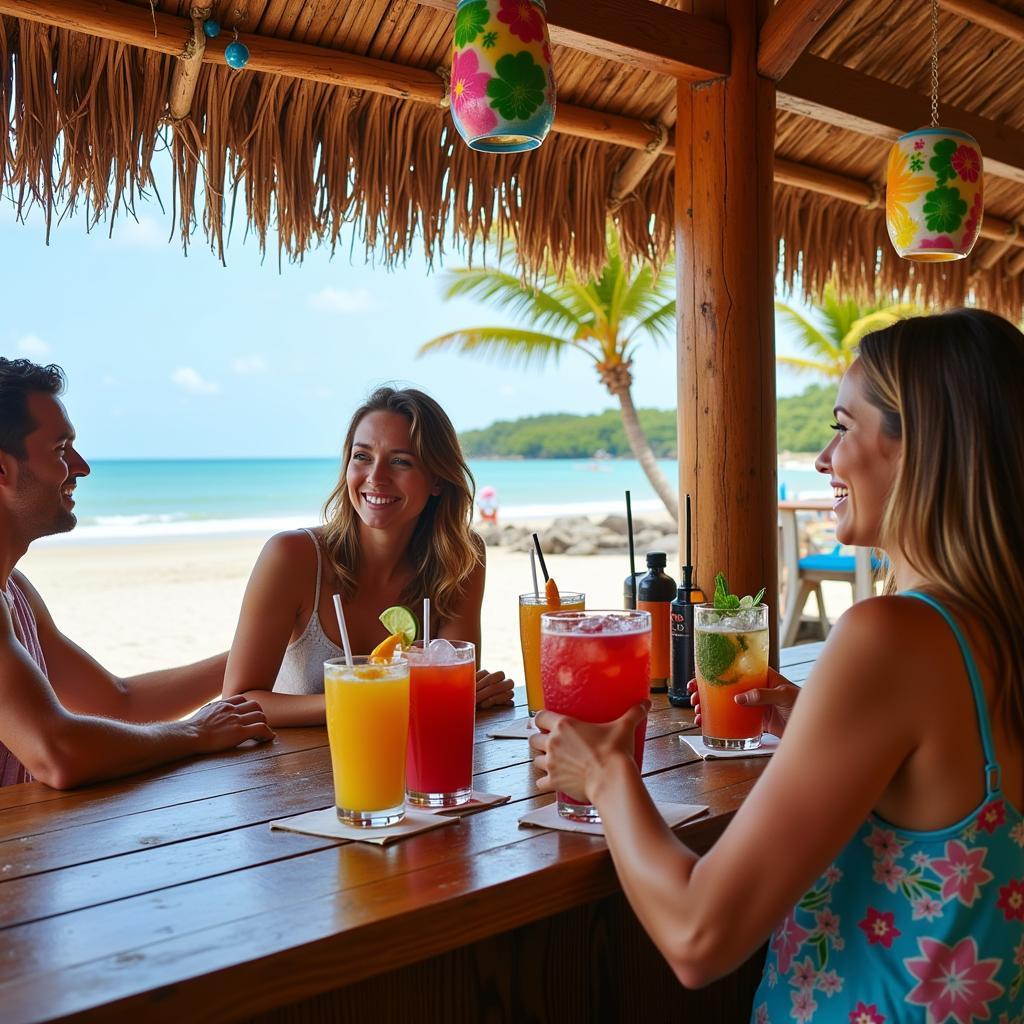 Enjoying Refreshing Drinks at Castaway Cay's Conk Cooler