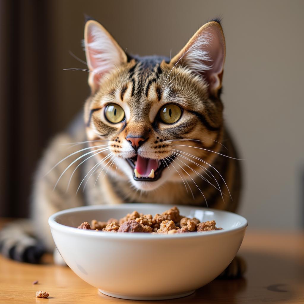 Cat Enjoying Air Dried Food