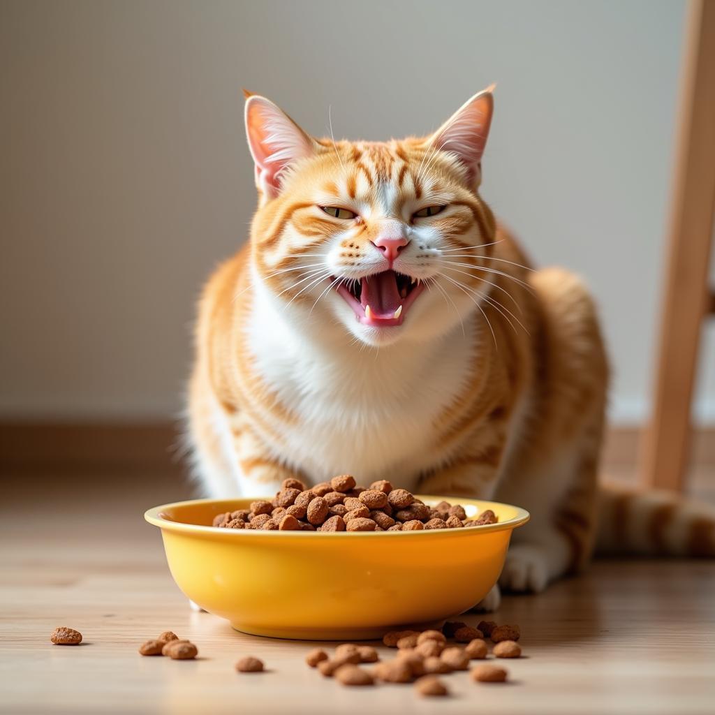 A Content Cat Enjoying its Gatto Food