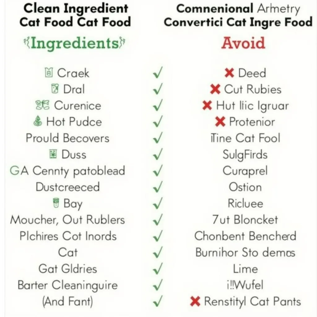 Clean vs. conventional cat food ingredients