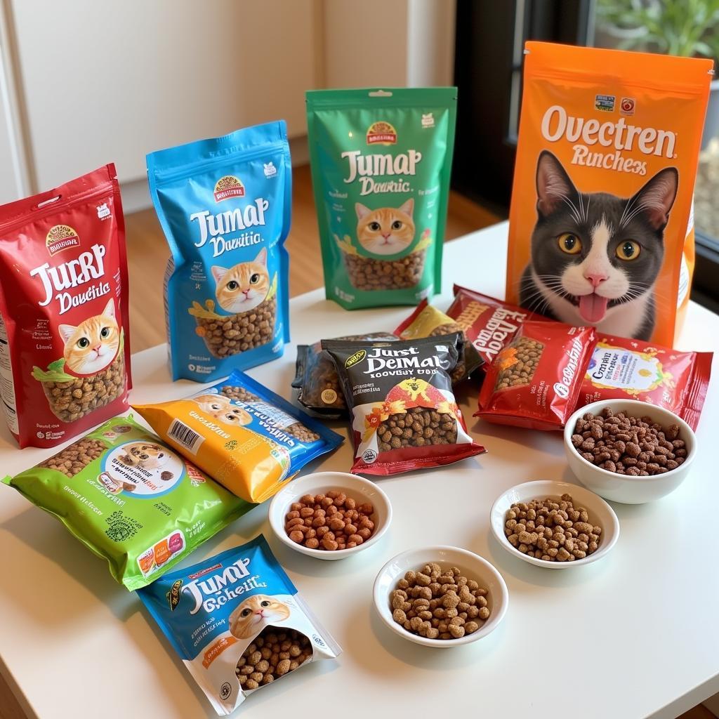 A Selection of Wet and Dry Cat Food