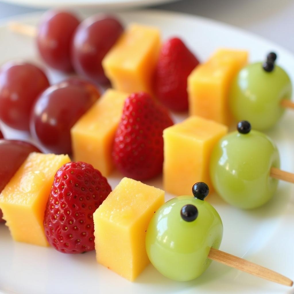 Colorful Caterpillar Fruit Kabobs for a Butterfly Party