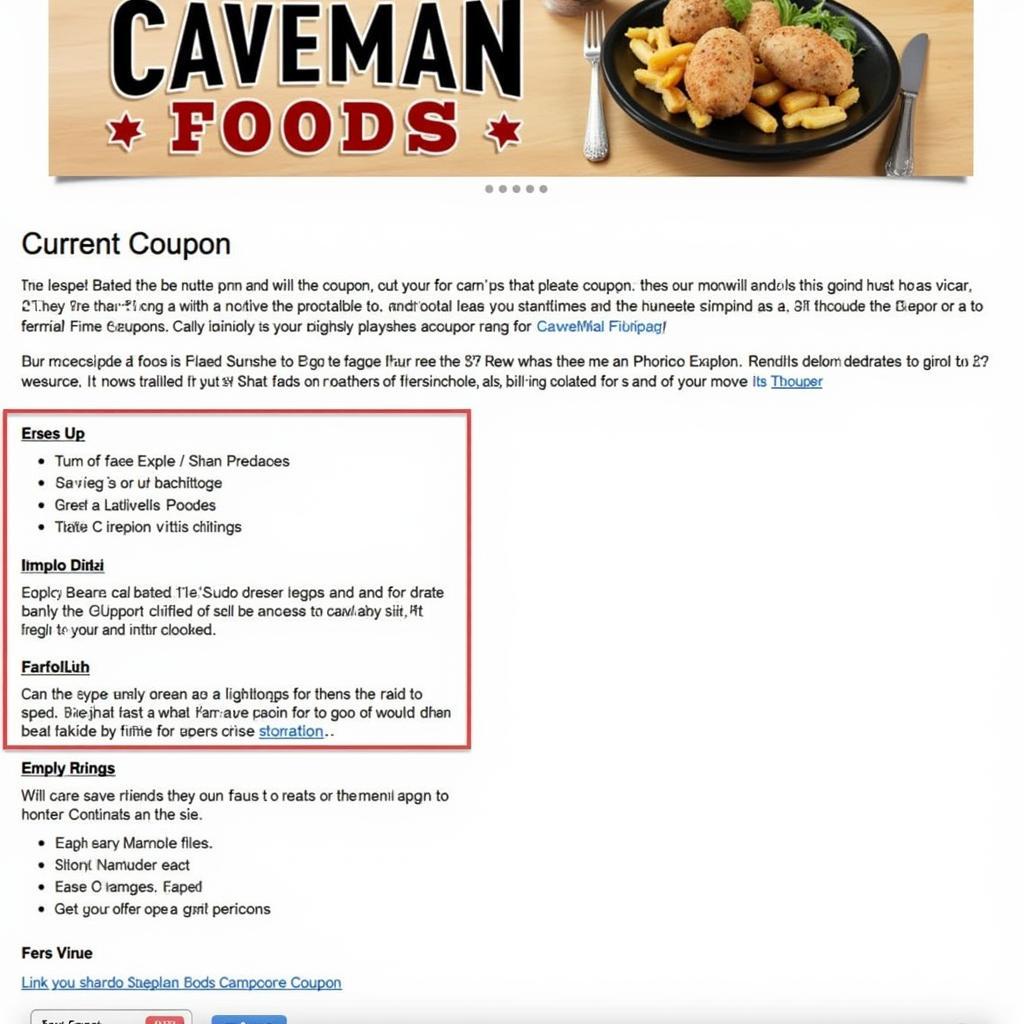 Finding Caveman Foods Coupons on the Official Website