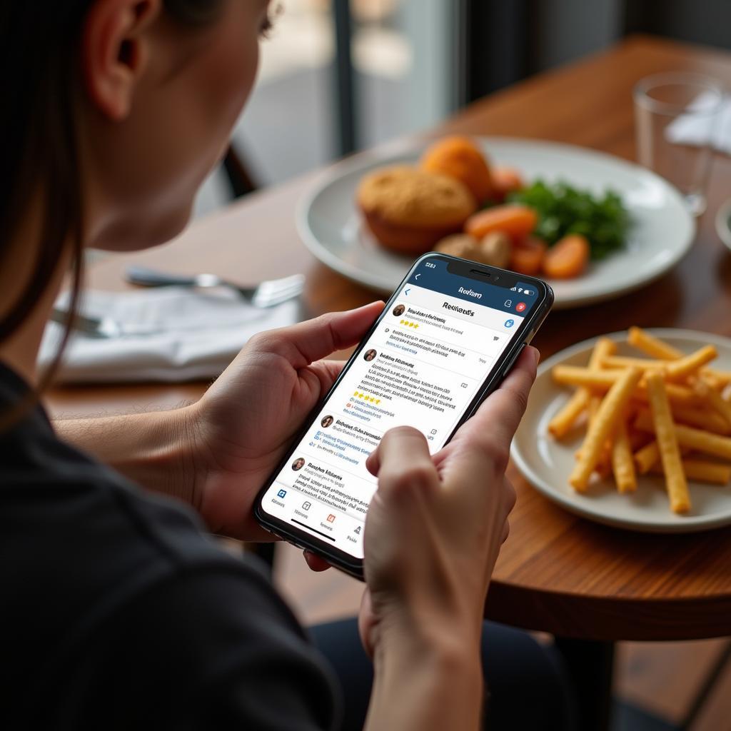 Checking CBS Food Reviews on a Smartphone