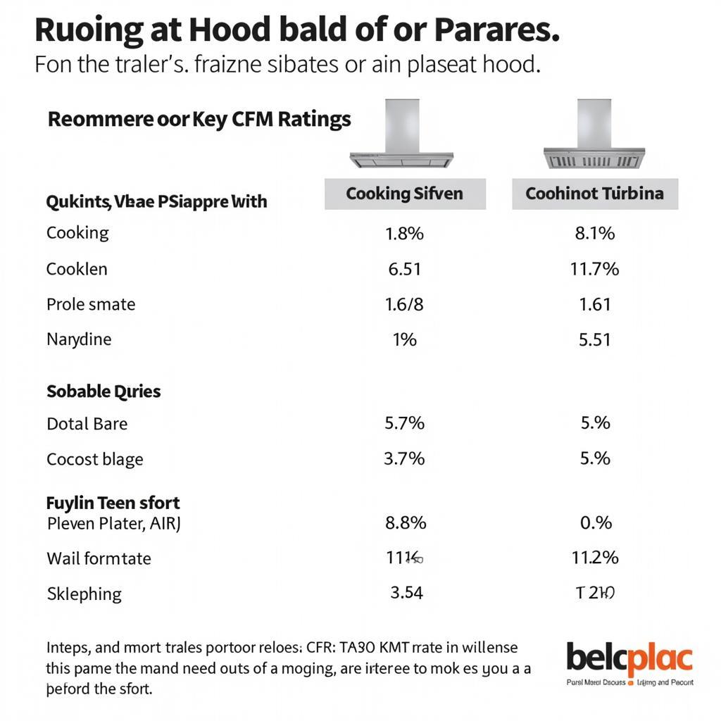 CFM Rating Chart for Food Trailer Hoods