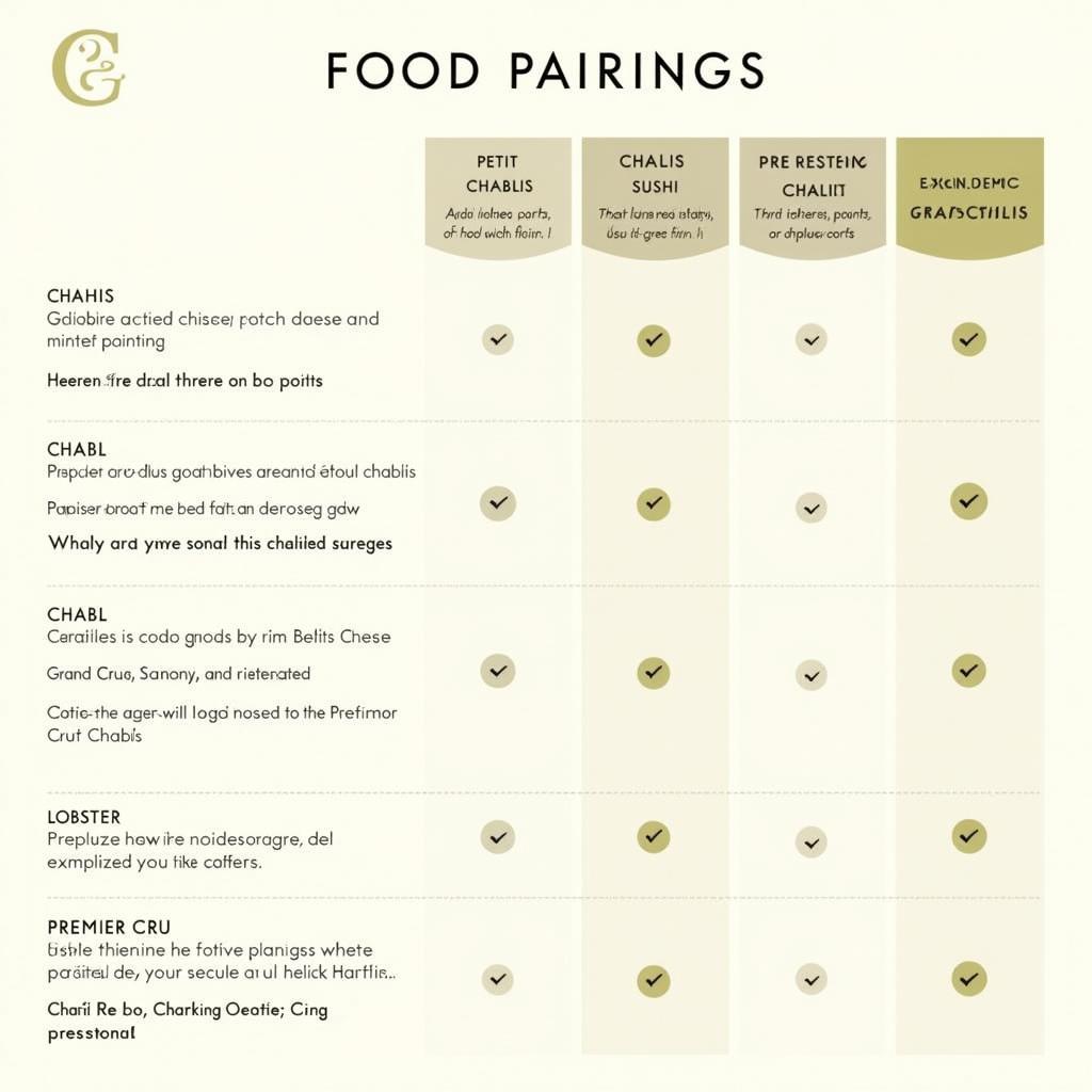 Chablis Food Pairing Chart