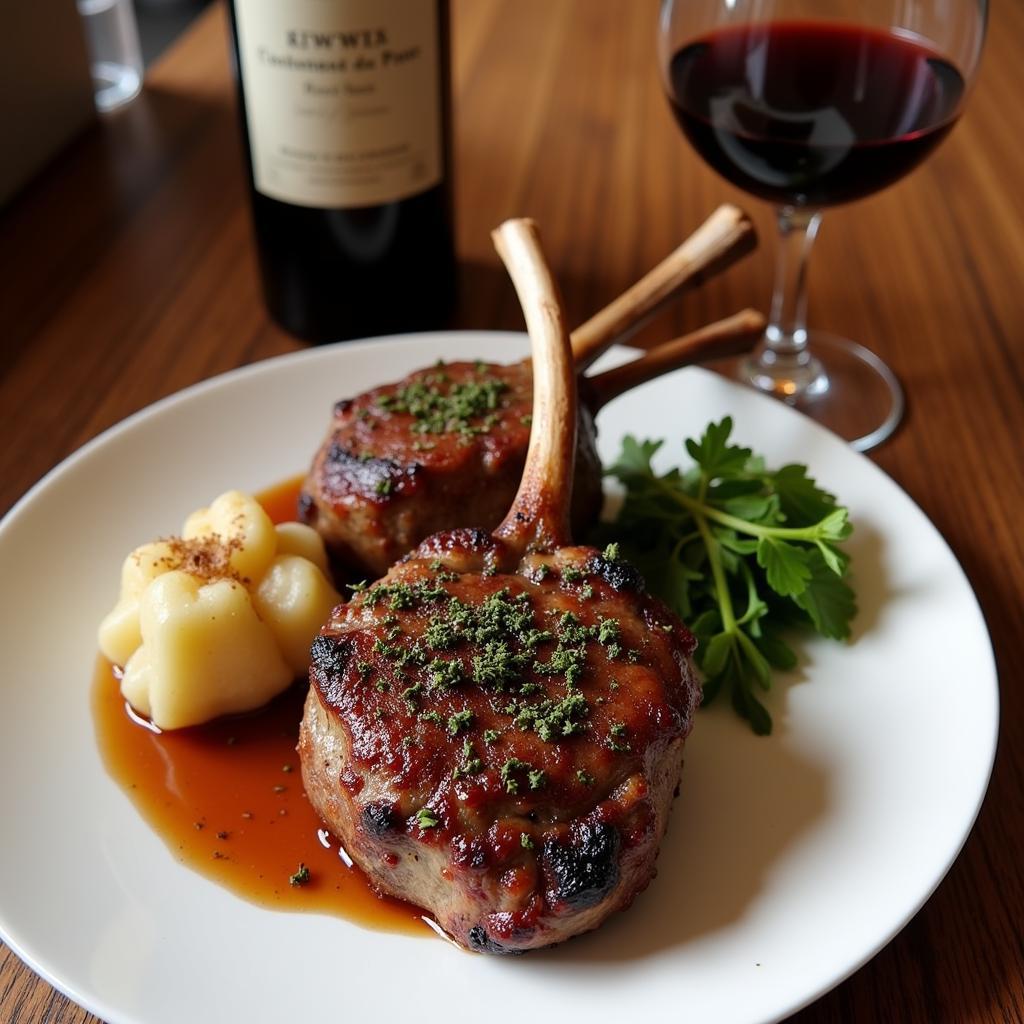 Châteauneuf-du-Pape paired with roasted lamb