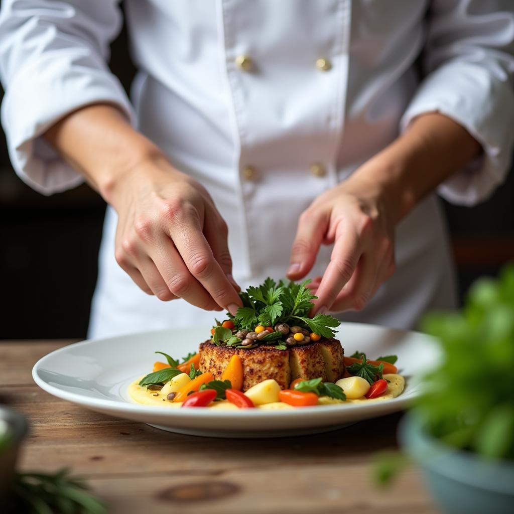 Chef Preparing Fiddle Food