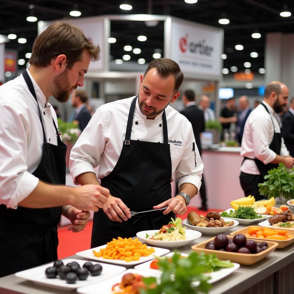 Chefs Discussing at Food Show