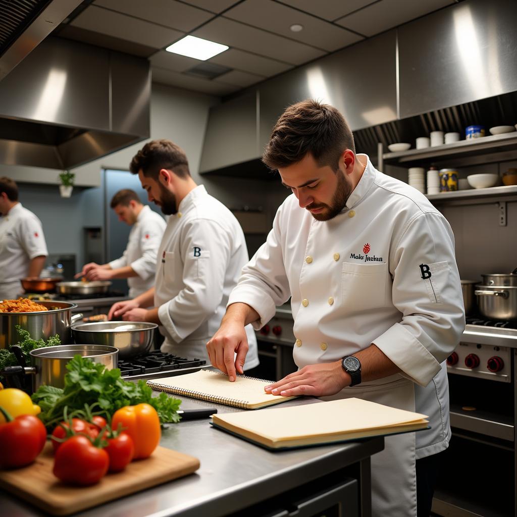 Chefs in a Kitchen Developing Recipes