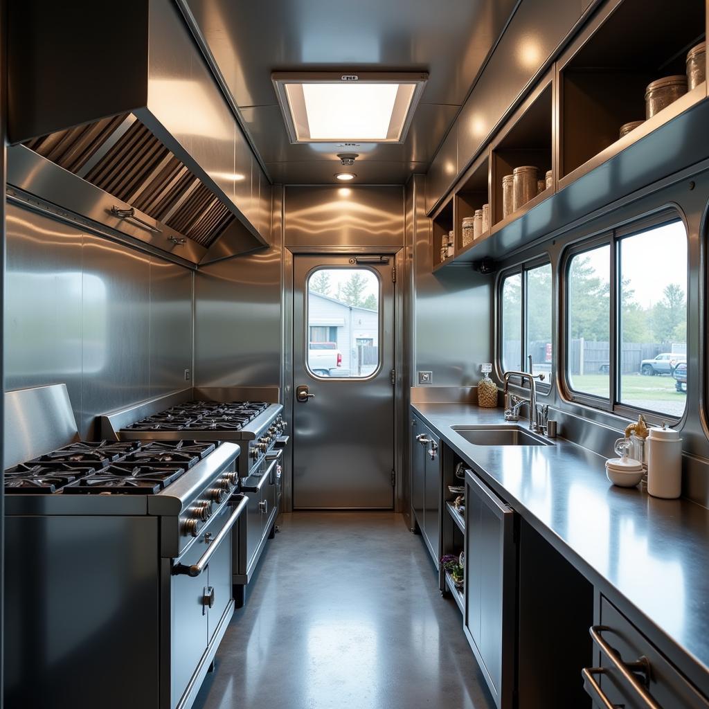 Modern Food Truck Kitchen Interior