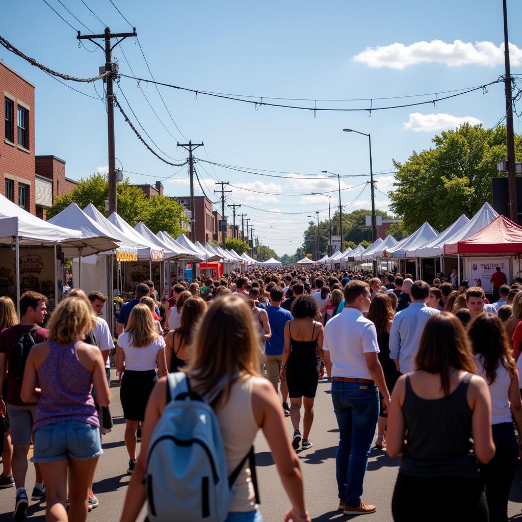 Crowds at the Chickasha Food Truck Festival