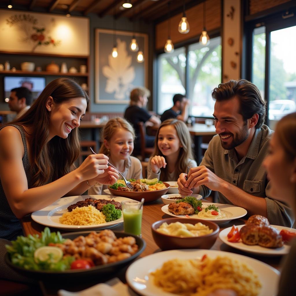  A happy family enjoying a delicious Chinese meal together in a Copperas Cove restaurant.