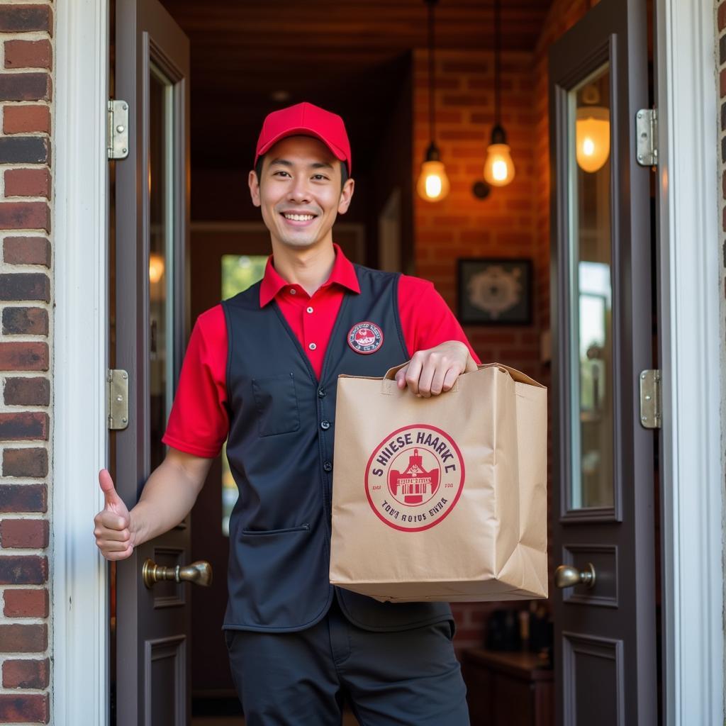 Friendly Delivery Driver with Chinese Food in Lynn, MA