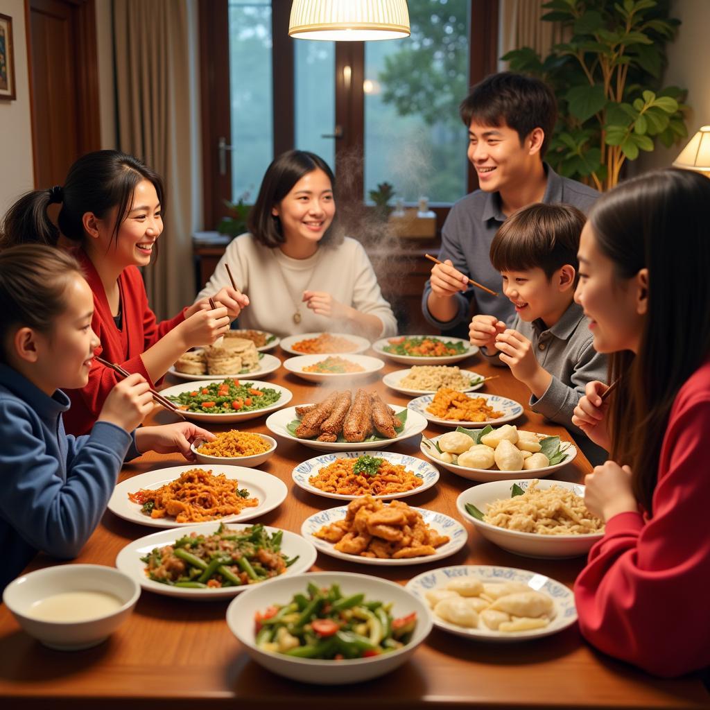 Family enjoying chinese food delivery in Frederick, MD