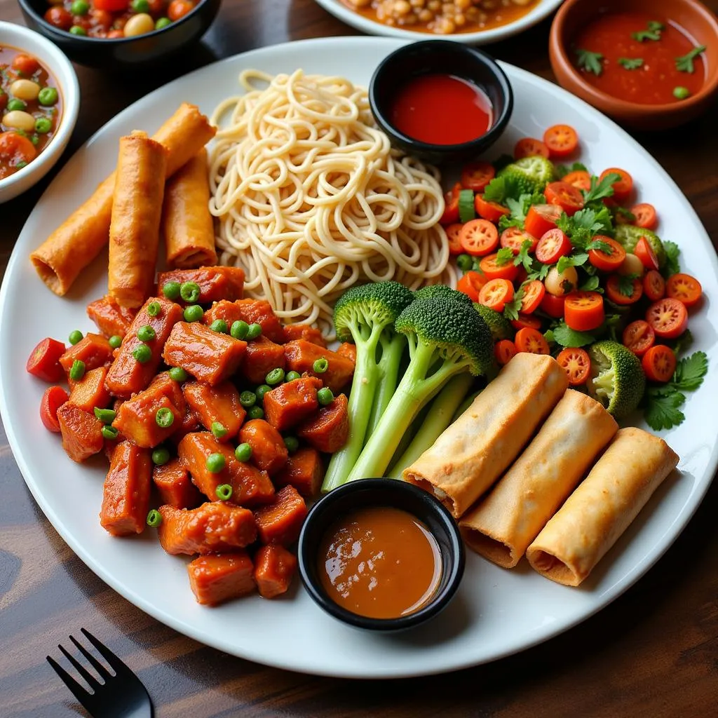 A Colorful Chinese Food Platter in Mount Pleasant