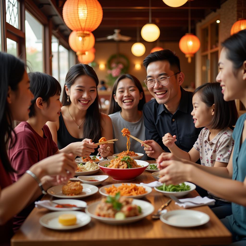 Family Enjoying Chinese Food in Seekonk