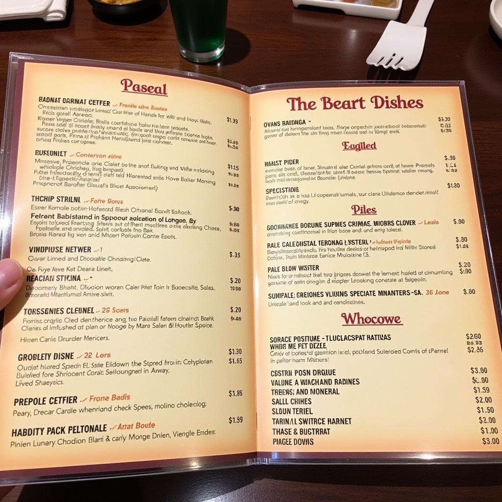 A menu showcasing various regional Chinese dishes available at a restaurant near Upper Darby, PA.