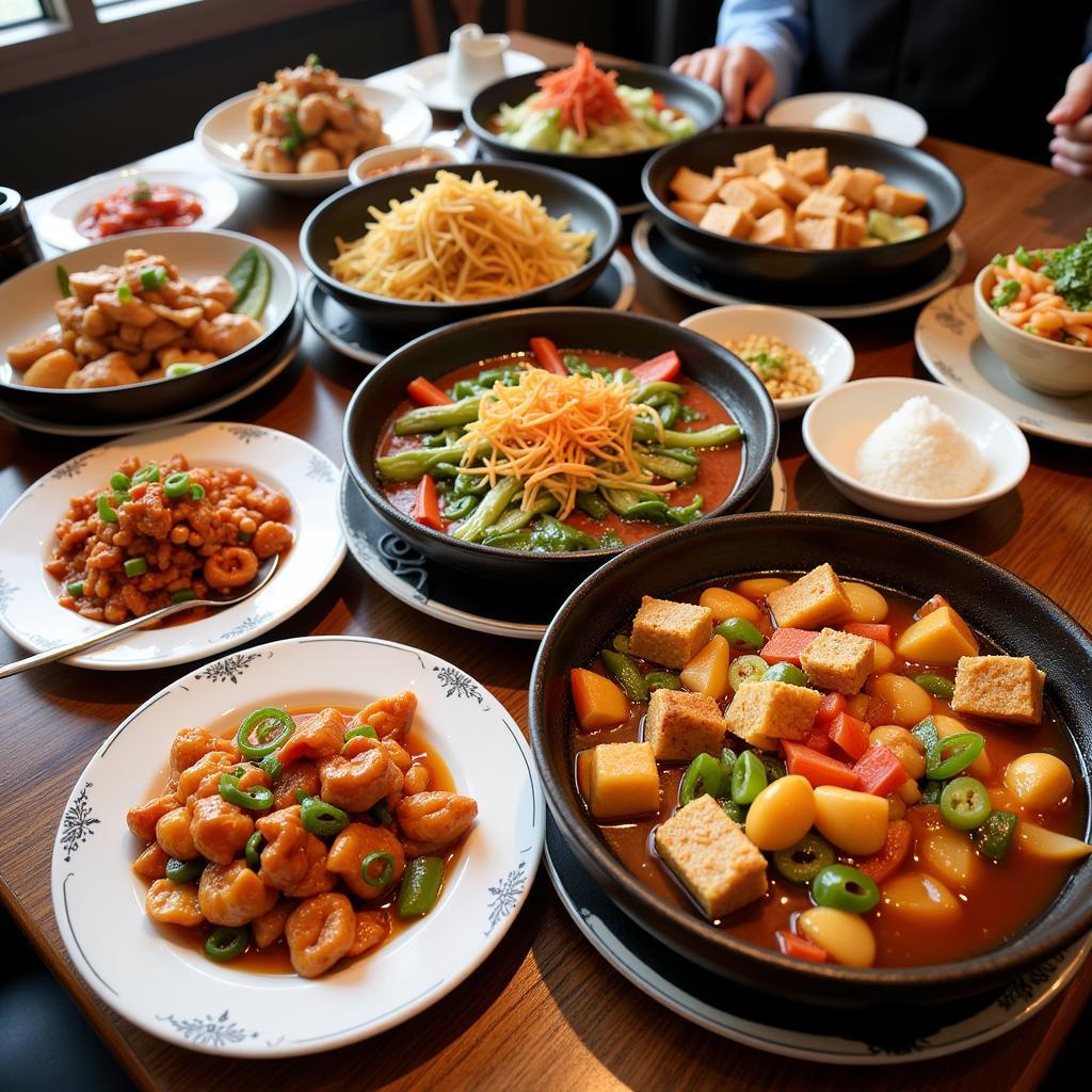 A Variety of Chinese Dishes on Fresh Pond Road