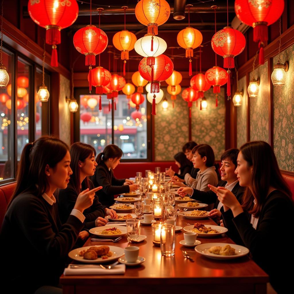 A lively celebration of Chinese New Year at a restaurant on Hilton Head Island