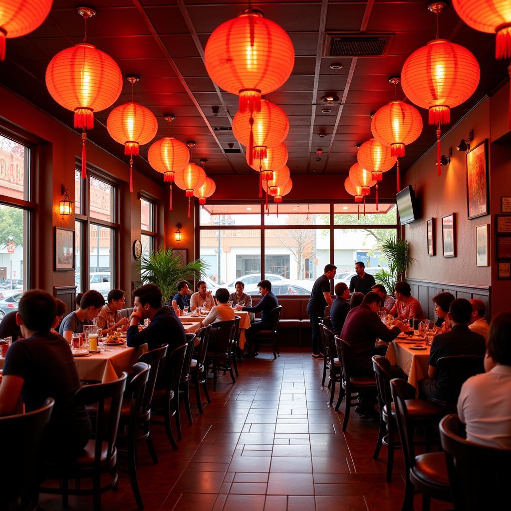 Bustling Chinese restaurant interior in Indian Land.