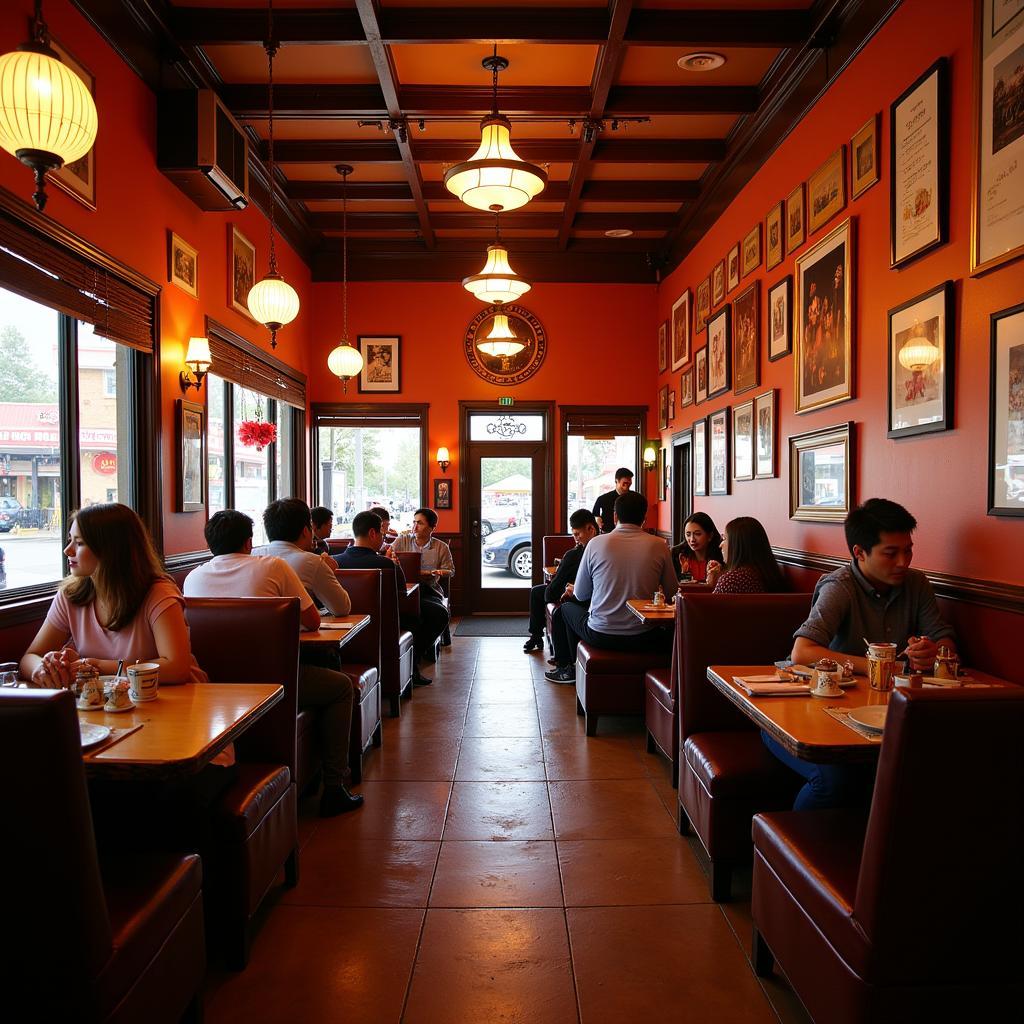 The inviting interior of a popular Chinese restaurant in Sinking Spring, PA, with patrons enjoying their meals