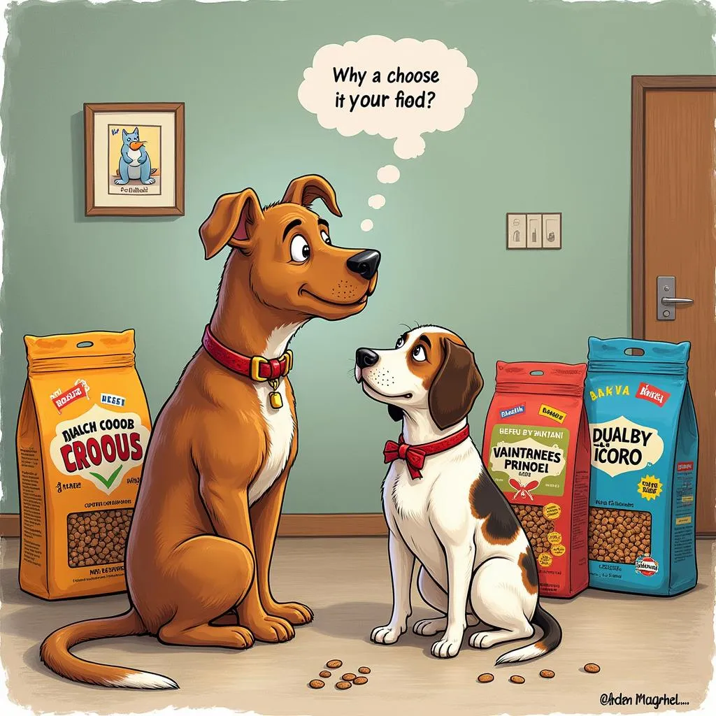 Dog food selection