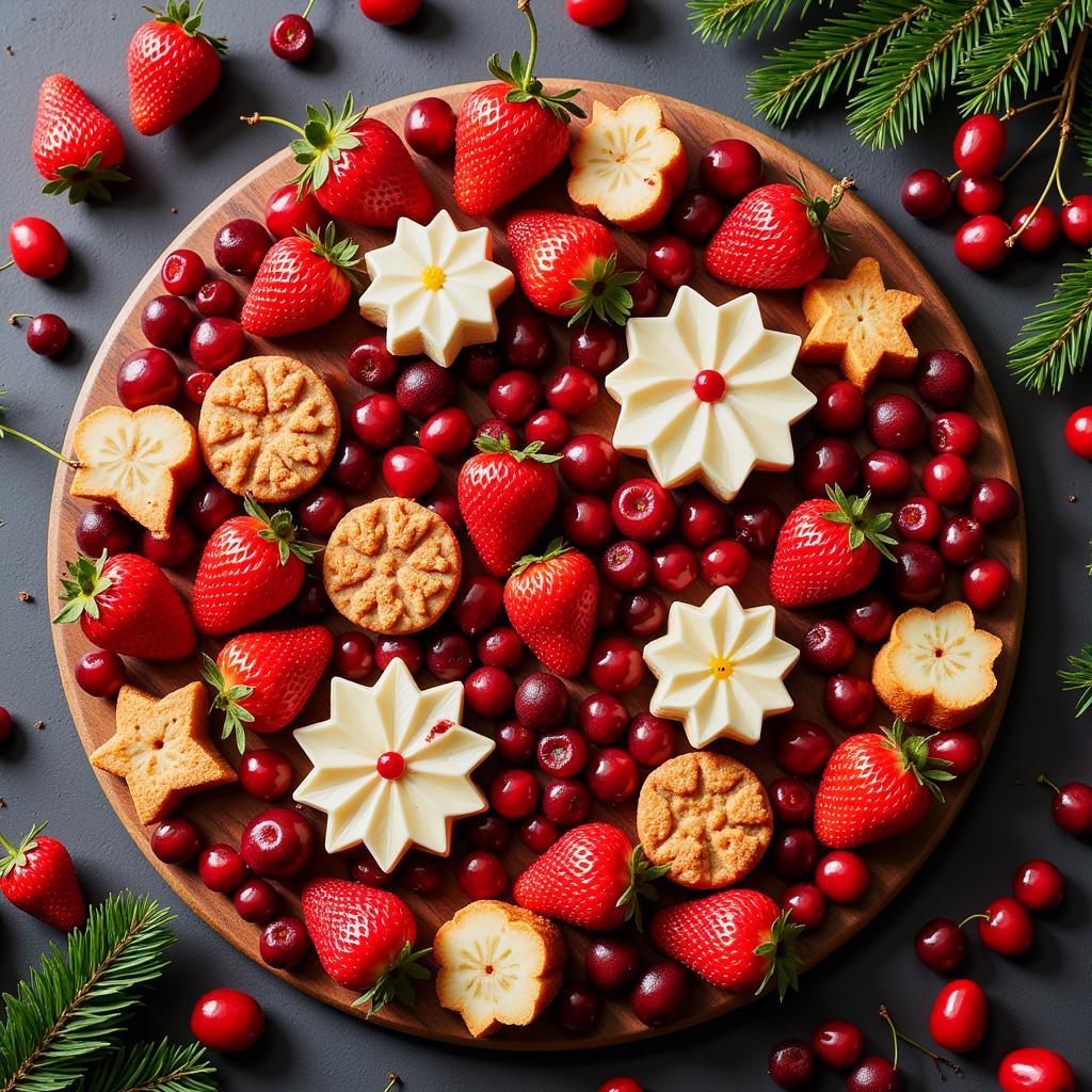 Christmas Food Board with Red Treats