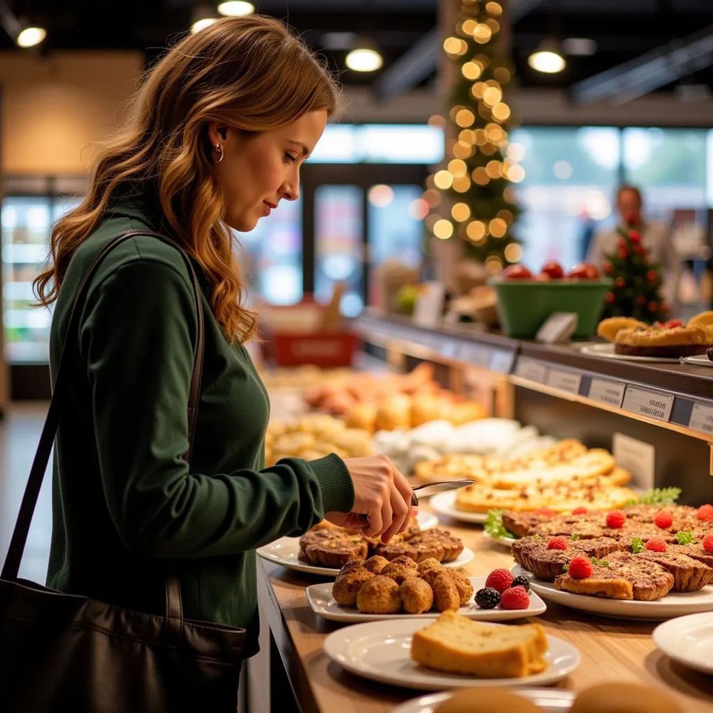 Free food samples at the supermarket