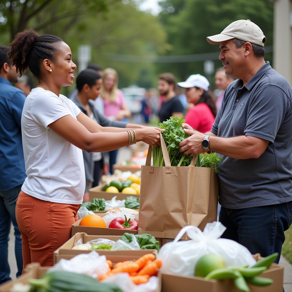 Citrus County Residents Receiving Groceries at a Food Giveaway