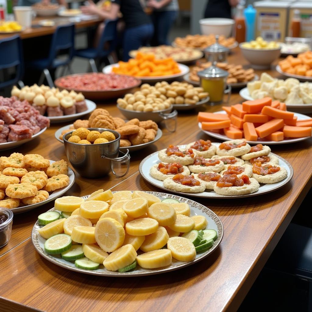 Colorful Class Party Snack Spread