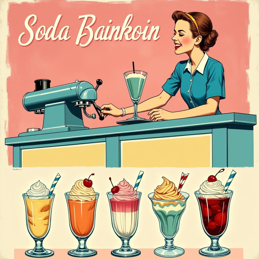 Classic Soda Fountain Vintage Food Poster