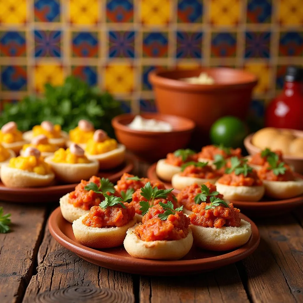 Classic Spanish Bocaditos on a Rustic Table