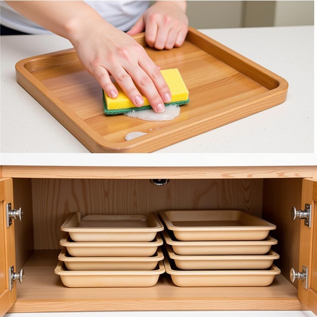 Cleaning Display Food Trays