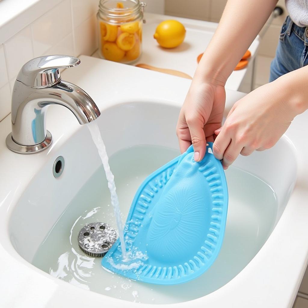 Cleaning a Dog Food Mat