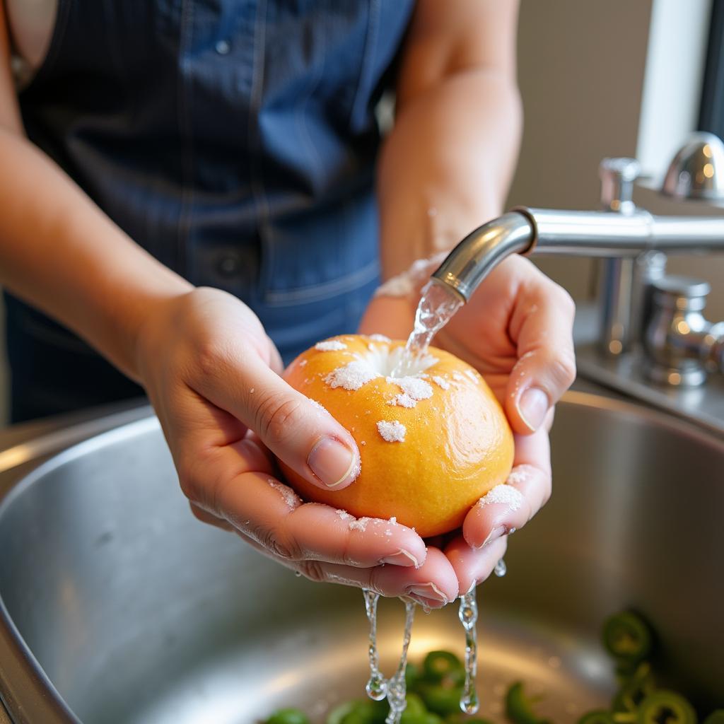 Cleaning a food grade tote