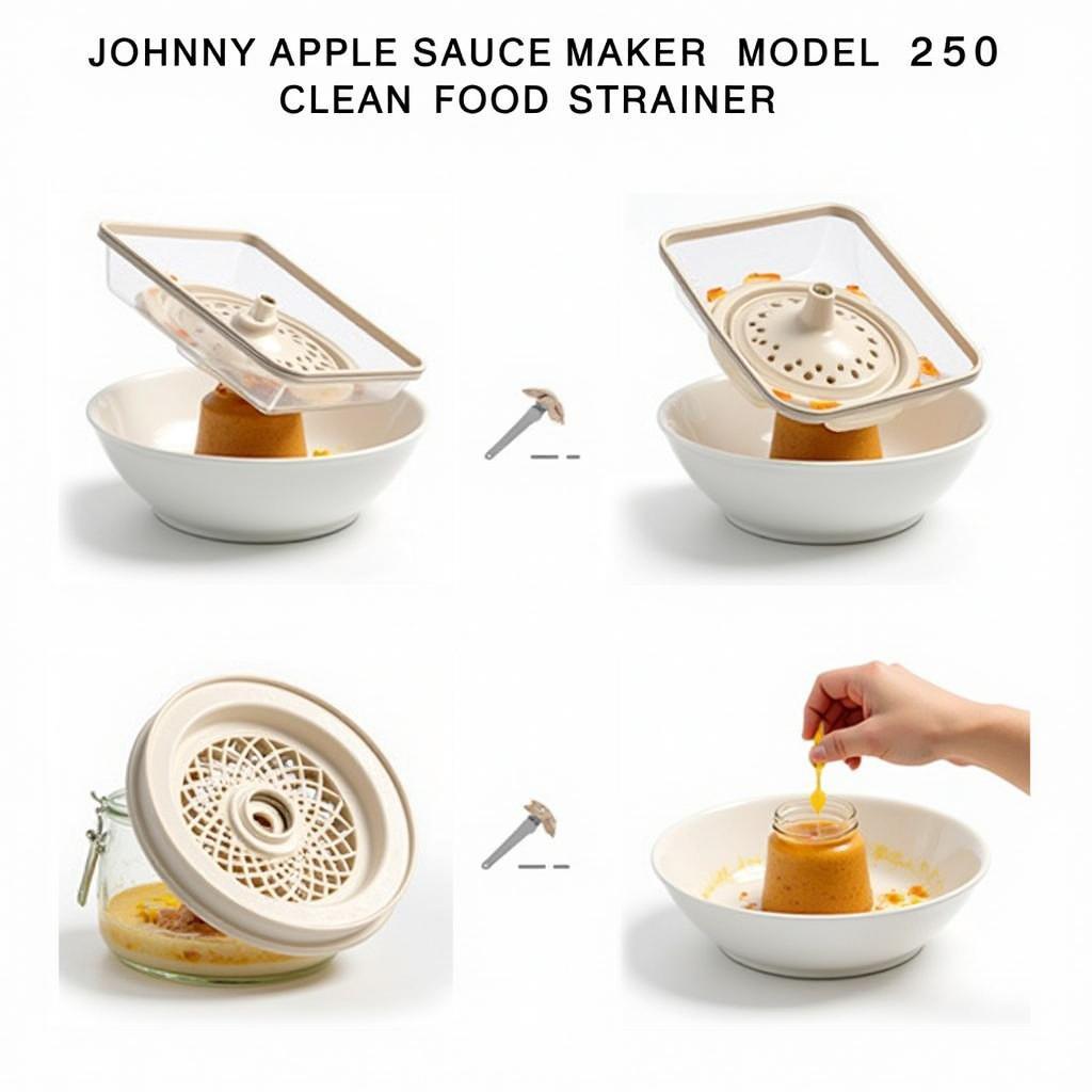 Step-by-step guide to cleaning the Johnny Apple Sauce Maker Model 250 Food Strainer