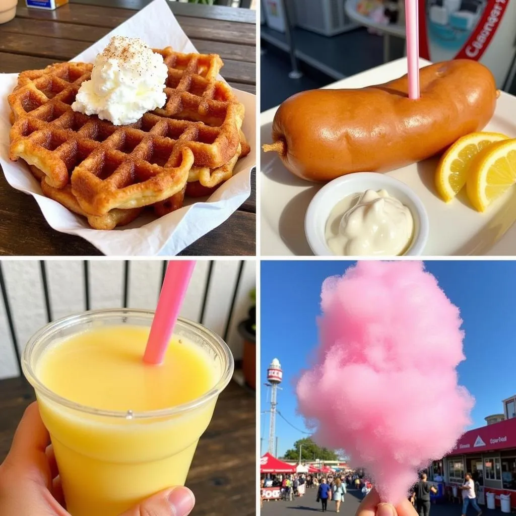 A collage showcasing classic Cleveland County Fair foods