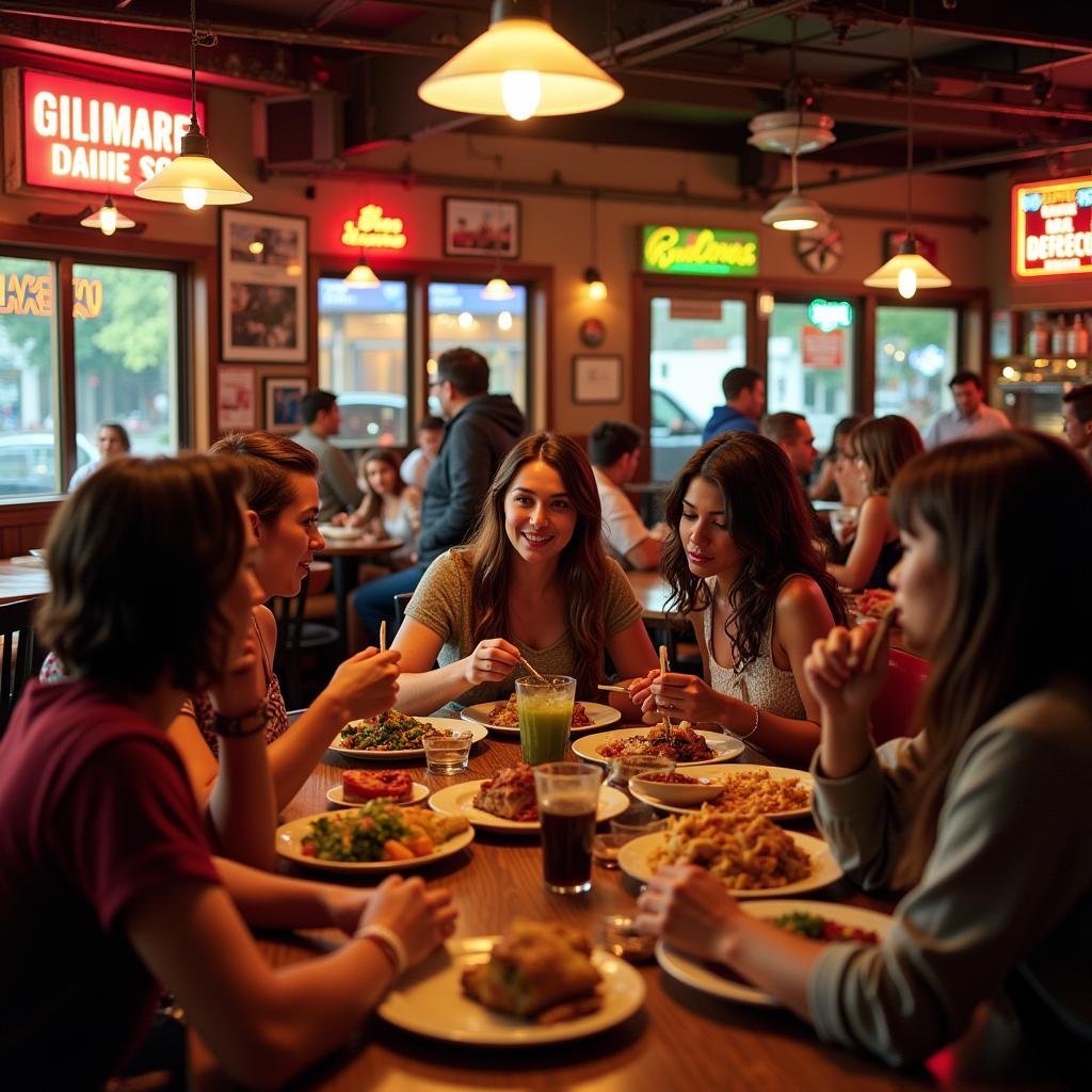 Bustling restaurant scene in Clinchfield, Kingsport, Tennessee