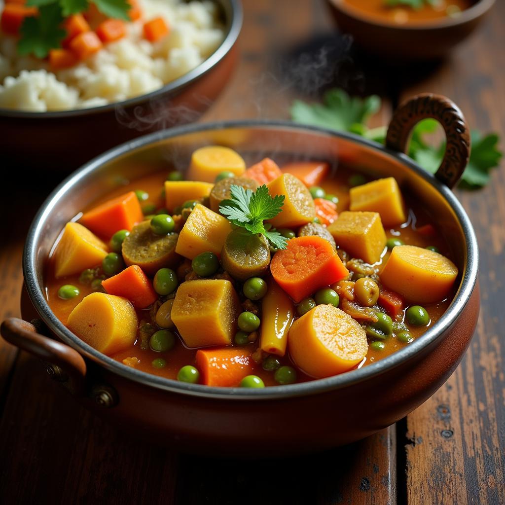 Close-up of Indian vegetable curry