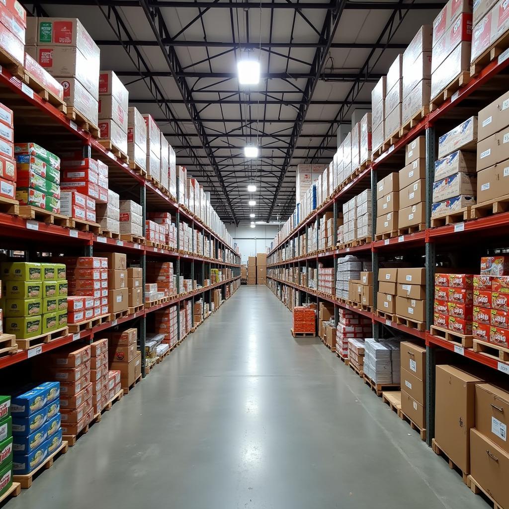 Warehouse filled with closeout food items