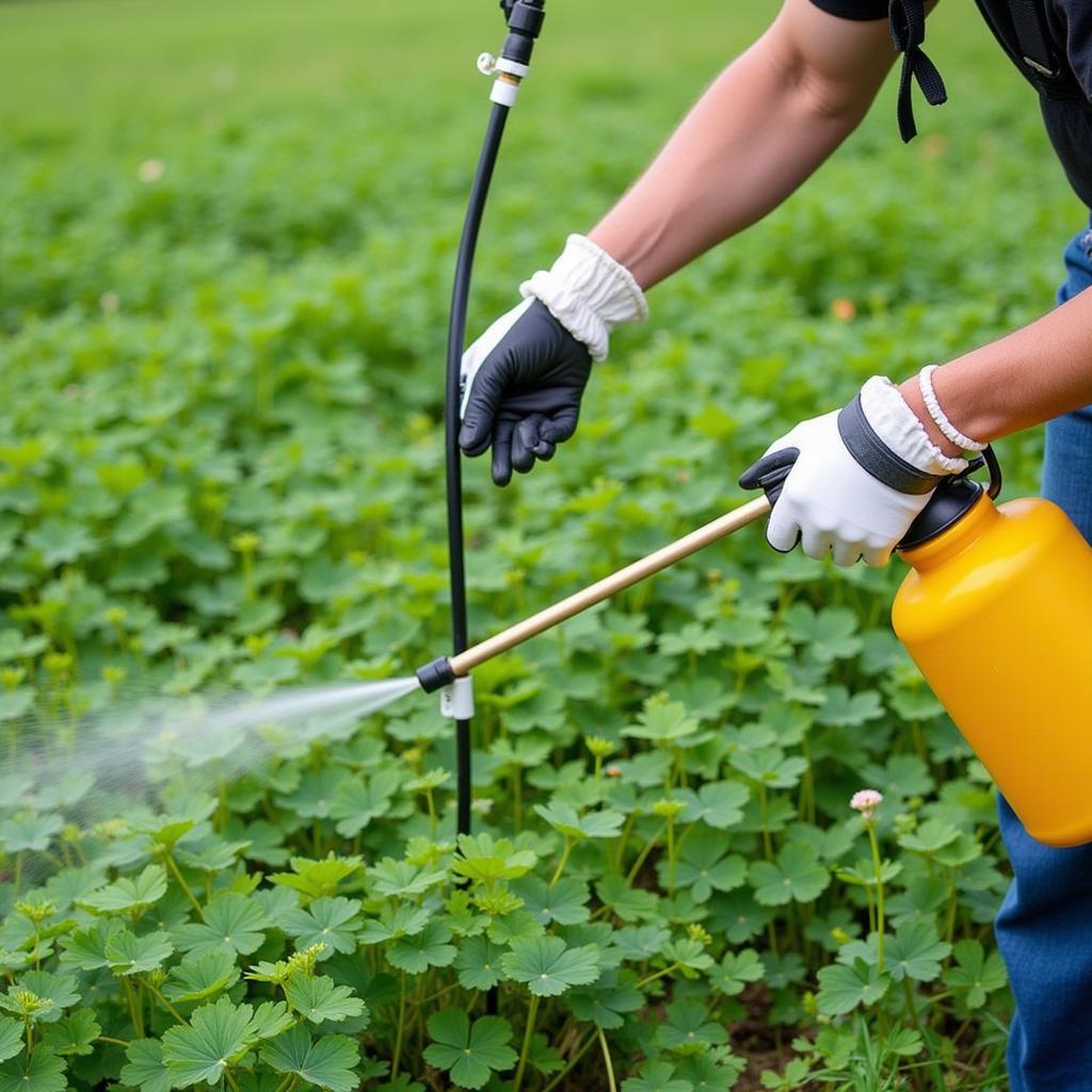 Controlling weeds in a clover food plot