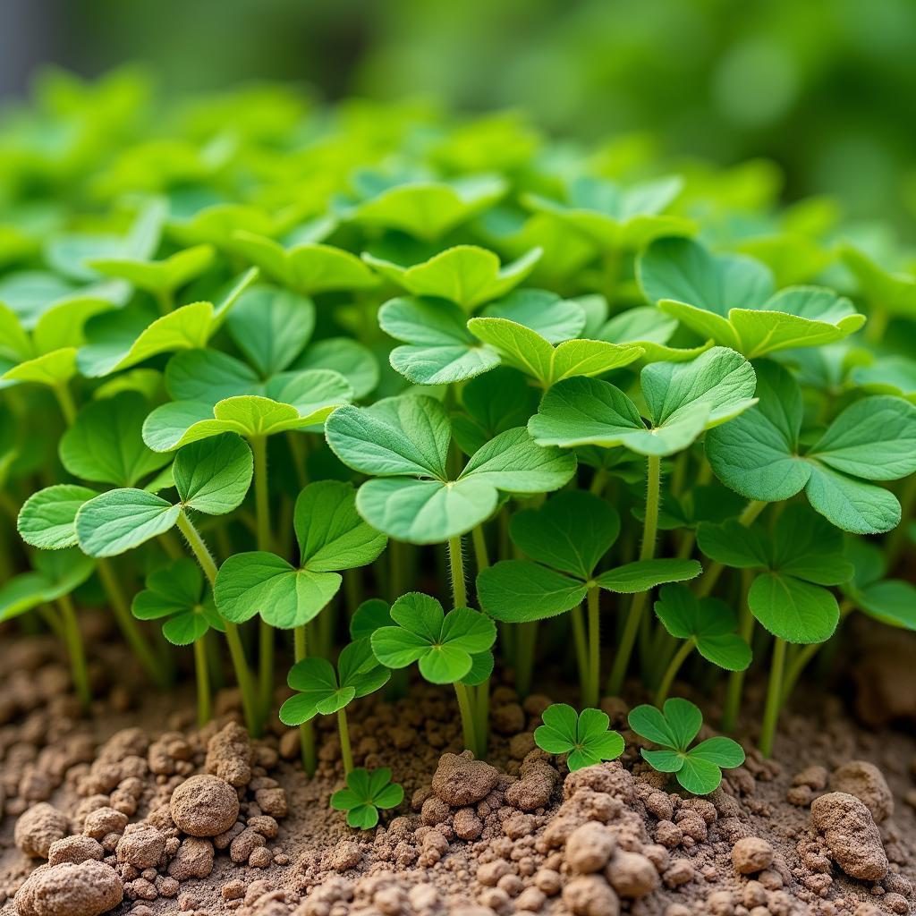 clover thriving in sandy soil