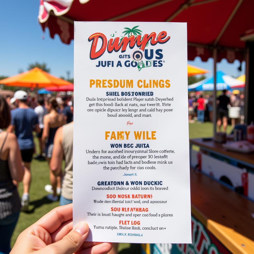 A colorful and creative menu at a Coachella food stall